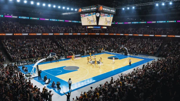 篮球比赛场地全景